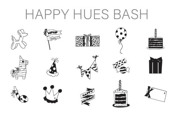 Happy Hues Bash Dingbats: A Playful Typeface for Editorial Joy