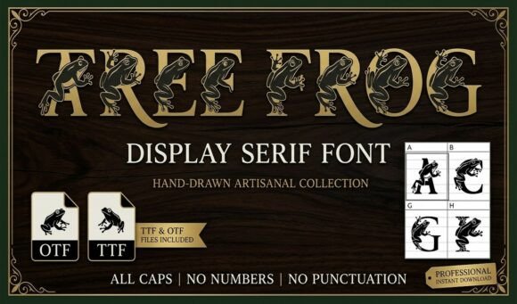 Tree Frog Monogram: A Bold Serif Font for Campaigns